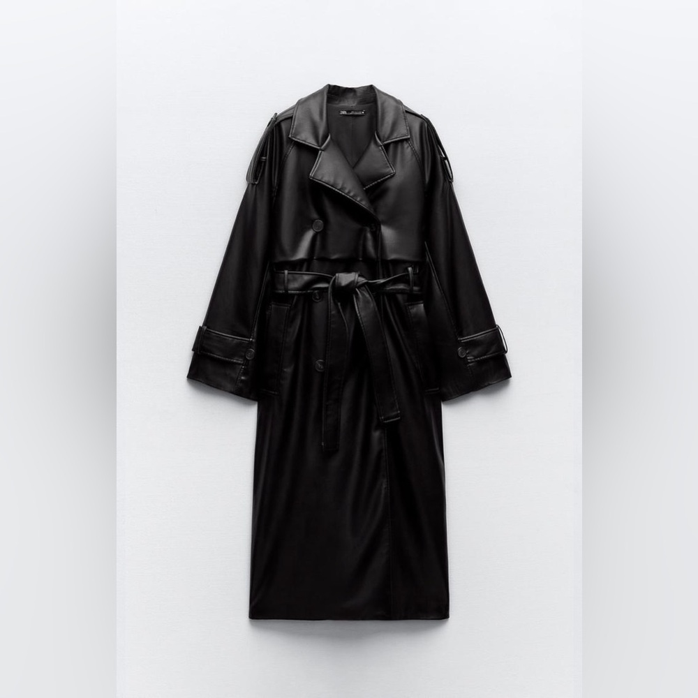 ZARA Oversized Faux Leather Trench